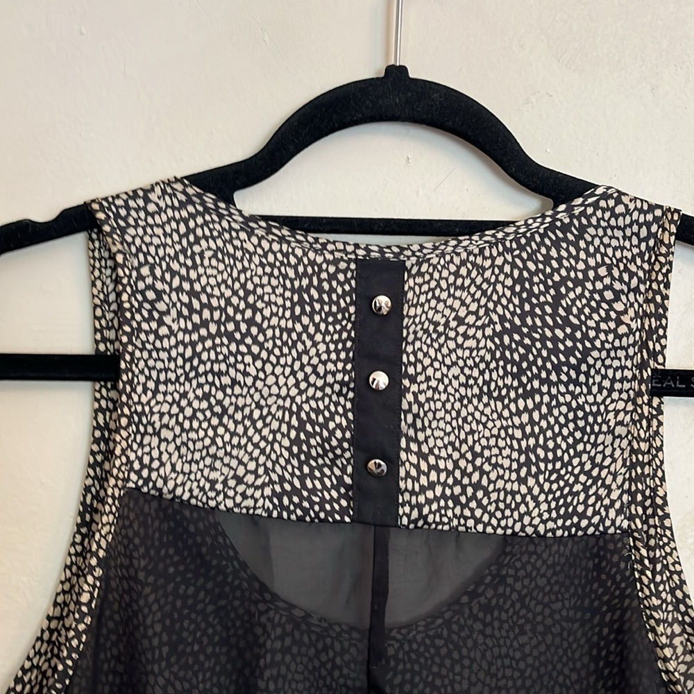 Charlotte Russe Animal Print Sheer Back Sleeveless Tank Blouse Size M - Picture 9 of 12